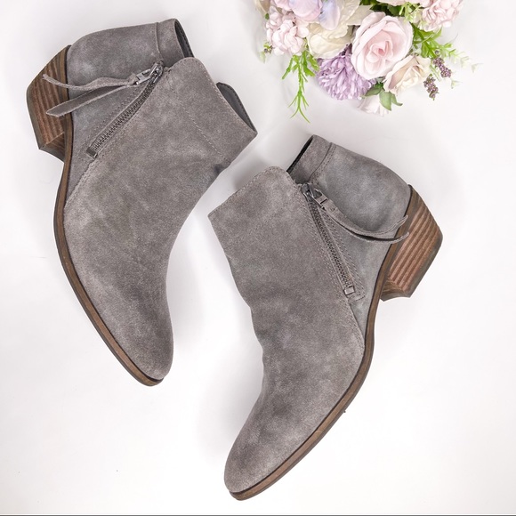 Sam Edelman Shoes - Sam Edelman Packer Gray Suede Zip Booties